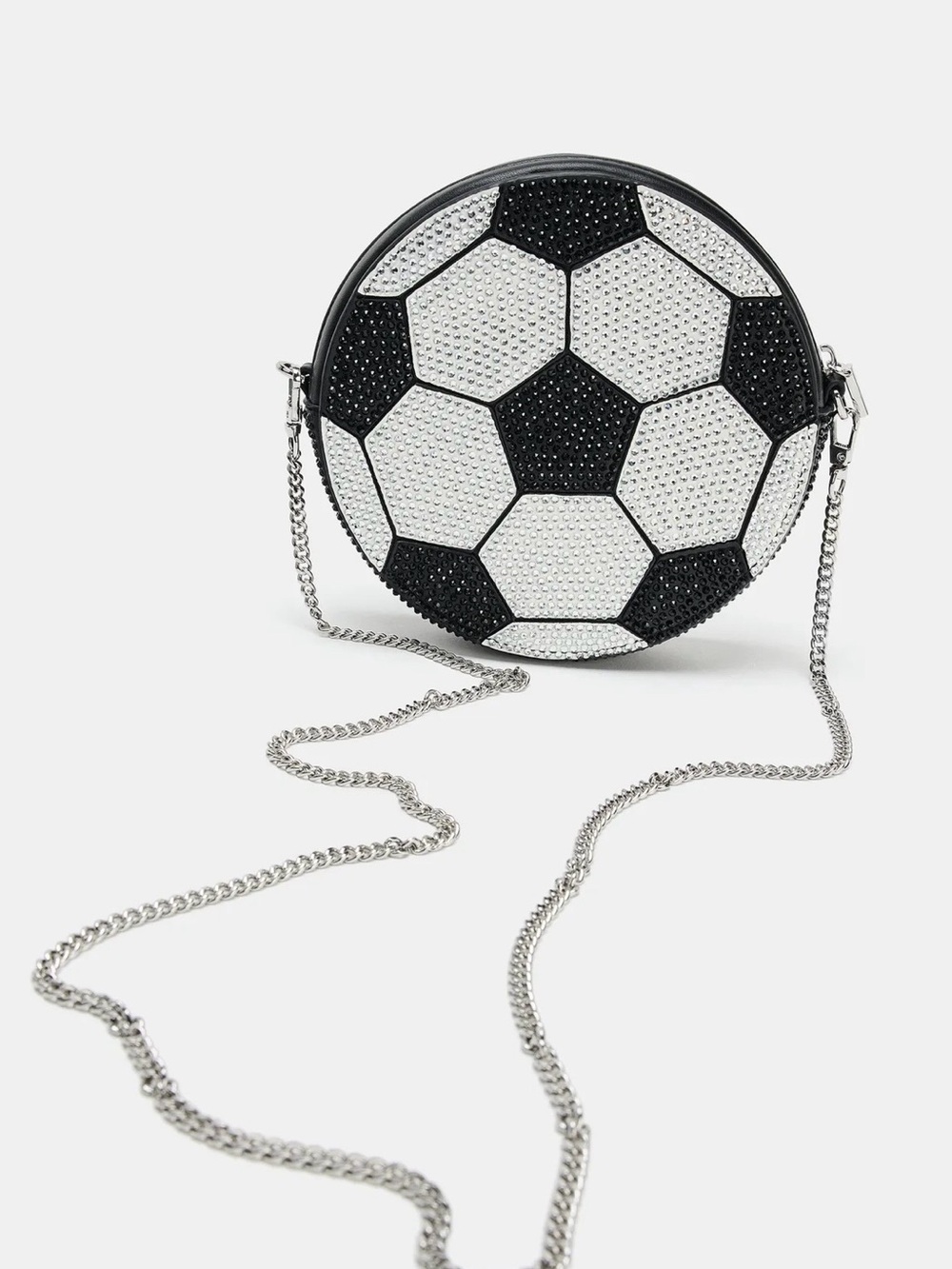 Zara Sparkly Applique Black & White Soccer Ball Crossbody Bag - Picture 2 of 8